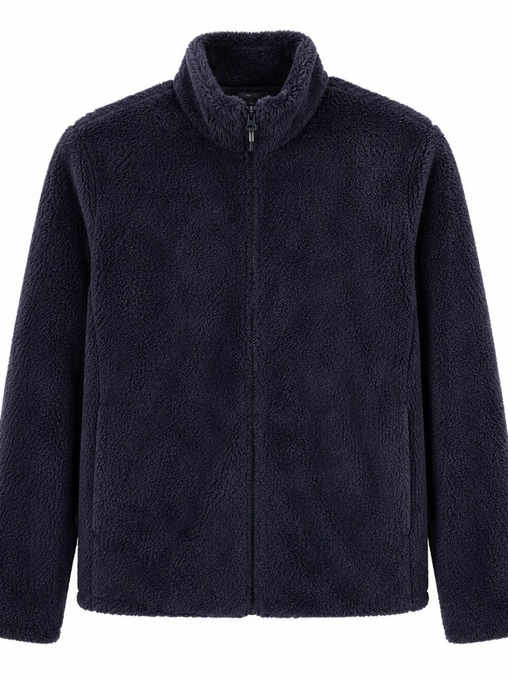 Uniqlo Black Sherpa Fleece Zip-Up Jacket Cozy Teddy Full Zip Coat XL